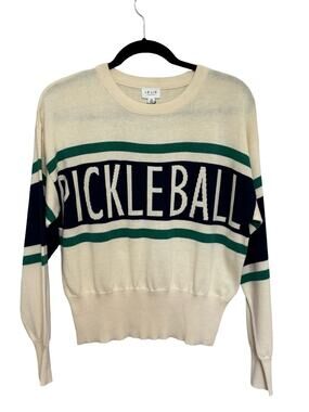 NEW Le Lis Pickleball Graphic Crewneck Preppy Sweater 100% Cotton - Size XS